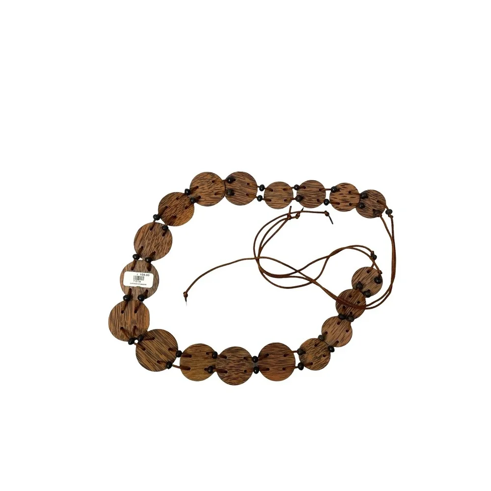 Coconut concho discs belt brown boho western artsy